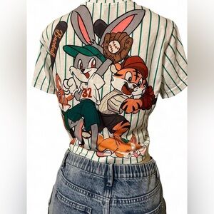 Striped Cartoon Graphic T-Shirt